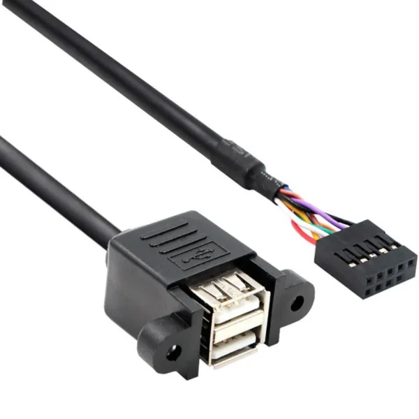 Fixed Double-Layer USB Dupont 2.54 Spacing Motherboard 9-Pin to Dual ...