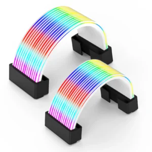 24Pin RGB Cable Extension Sleeved Kit for PC Case 3*8PIN Power Supply Cable with RGB Lighting Laptop Cases & Covers Pack of 10