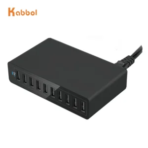 Hot Selling 60W 5V 12A Multi Port USB Charger 10 USB 60W HUB Charger Station With LED Light for Smart Phones/Tablet