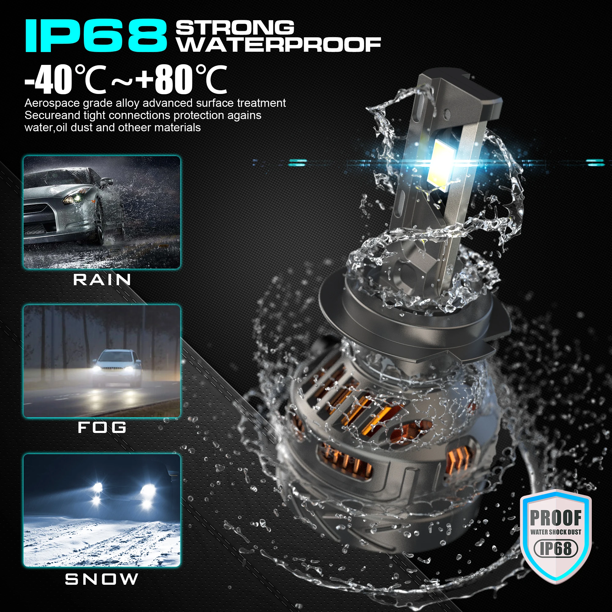 Chenlang 300w 30000lm Auto Headlamp Bulb 9005 H1 H3 H11 Canbus H7 Foco Led H4 Turbos Fog Led Light Car H4 Led Headlight Pack of 4 - Image 3