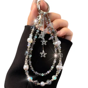 Crystal Bead Mobile Phone Chain Lanyard Mobile Phone Wrist Short Lanyard Mobile Case Chain Beaded Hand Chain Pack of 100