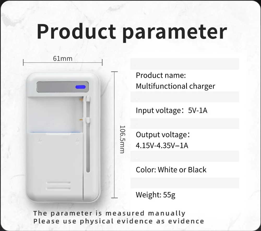 Portable 5000mAh Lithium-Ion Battery Charger Type-C Interface 5V/1A Multifunction Universal Electric Device for Camera DC Port - Image 3