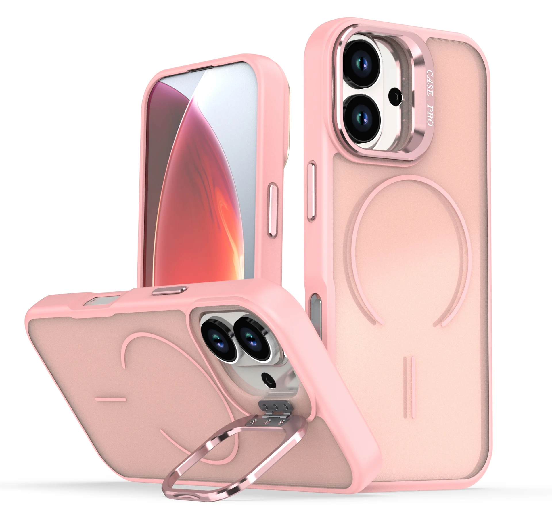 Case with Hidden Stand Super Magnetic Full Cover Glossy Finish TPU+Metal Anti-Fall Shockproof for Redme 14C/15C 4G Pack of 10 - Image 3