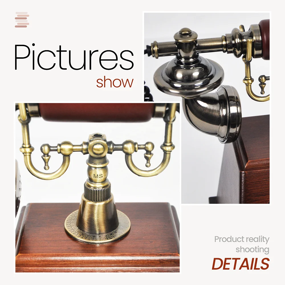 New 128GB Storage Full HD 1080P Video Audio Guestbook Telephone Walnut Vintage Design for Home Hotel and Parties - Image 2