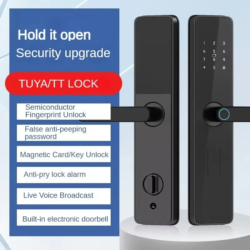 Tuya Wifi Locks New Product Factory Password Fingerprint Smart Door Lock With Doorbell Camera for Home Hotel Apartments Office Pack of 2 - Image 4