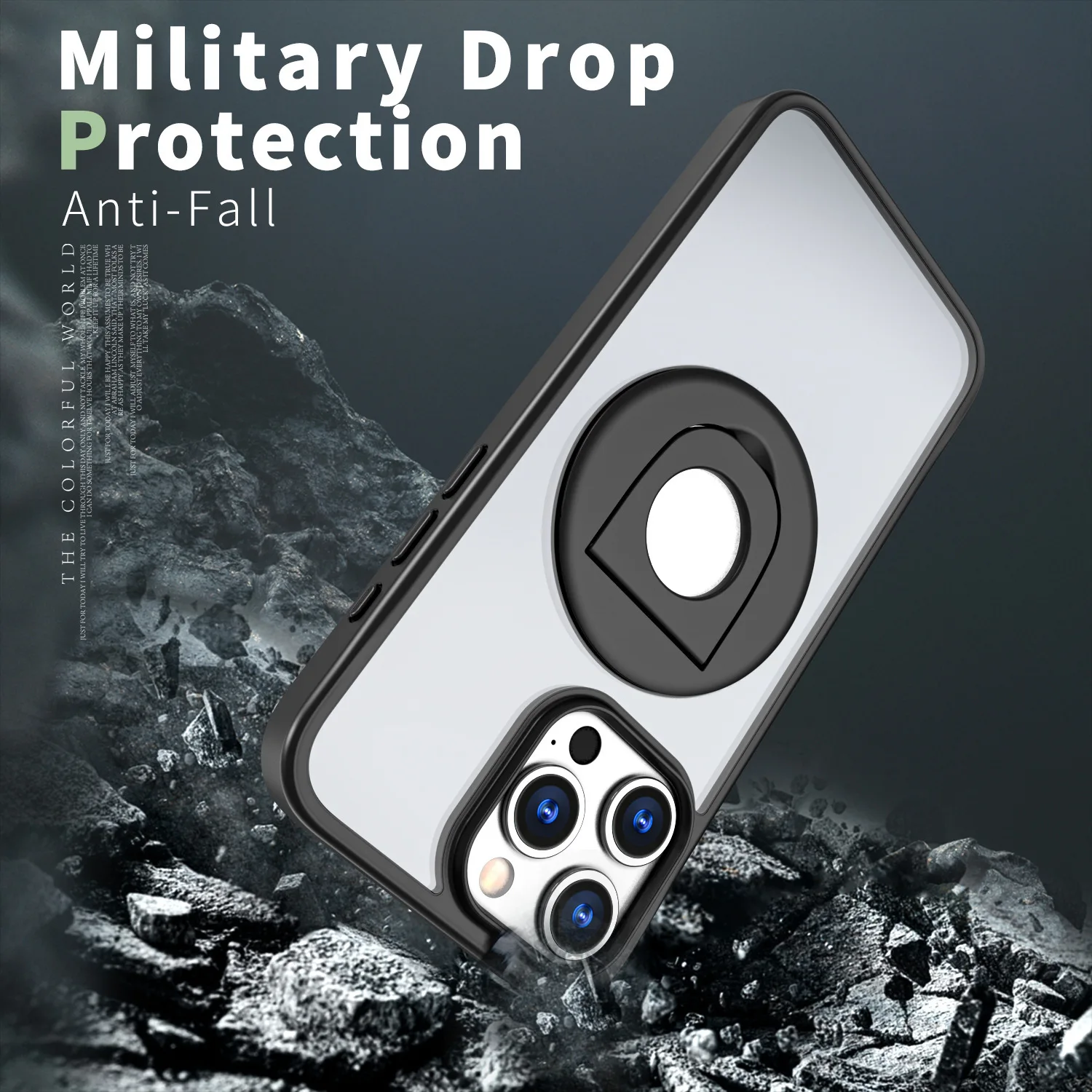 Clear Ring Rotating Stand Magnetic Phone Cover 15 14 Plus Rugged Protective Mobile Phone Cover for iPhone 16 Pro Max Pack of 5 - Image 3