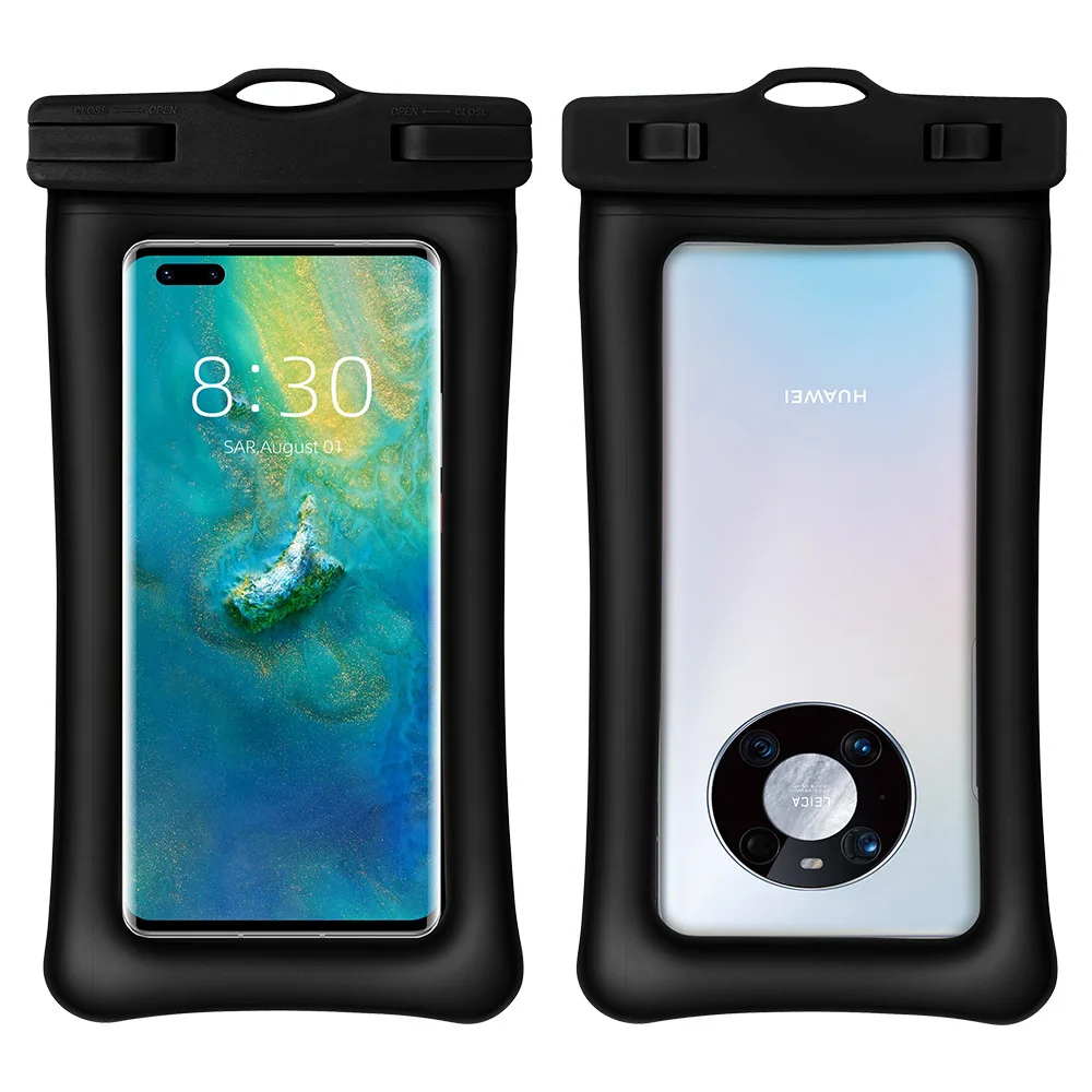 TPU Double Inflatable Phone Waterproof Bag Transparent Floating Phone Cover for Swimming and Diving Mobile Phone Bags Pack of 5