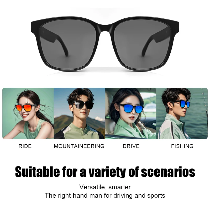 HotGS08 AI Smart Glasses with for Bluetooth Polarized UV Protection and Blue Light Blocking Sunglasses for Music Listening Phone - Image 4