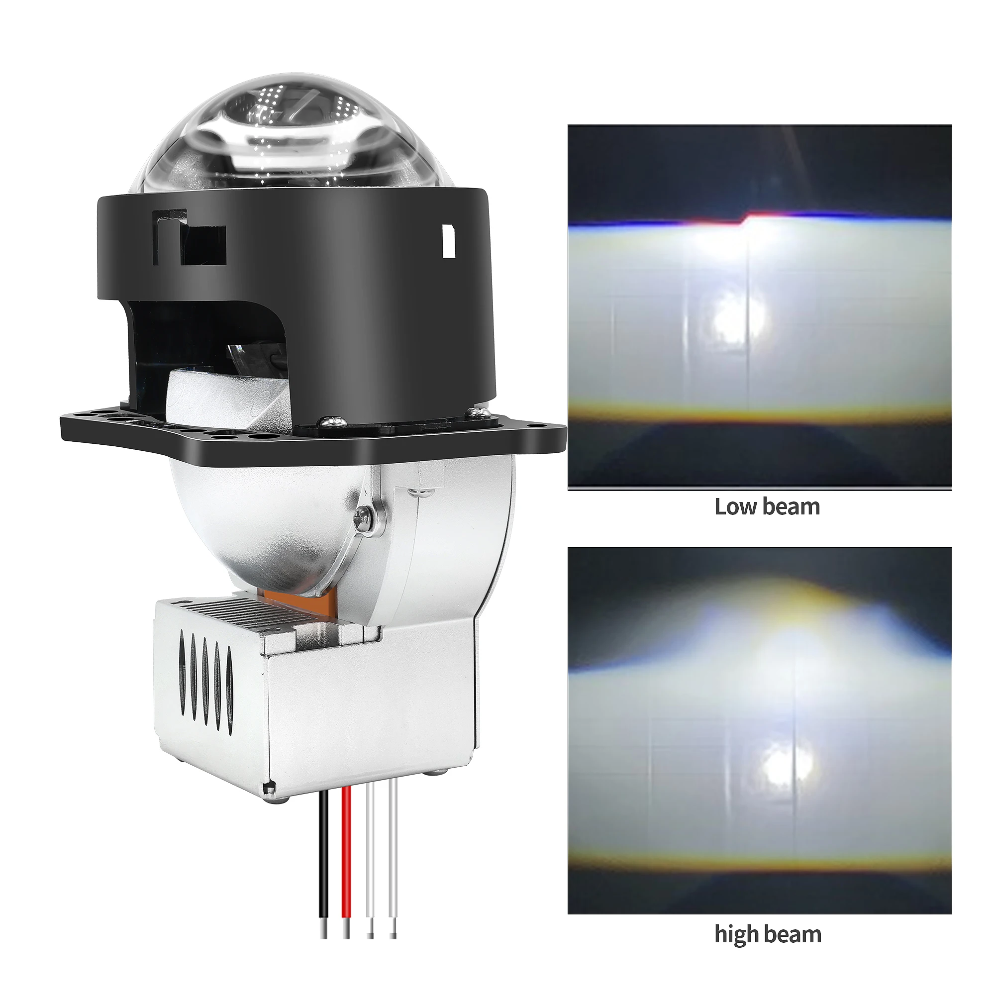 High Power 3 Inch Retrofit 170W 30000LM Car LED Headlight Upgrade Factory Bi-LED Projector Lens Motorcycle Truck Headlight Pack of 2 - Image 4