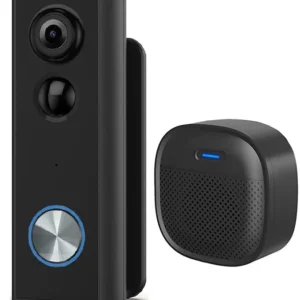 3MP Solar Battery Powered Smart WiFi Wireless Video Doorbell Camera Two Way Audio Night Vision IP65 Waterproof Motion Detection