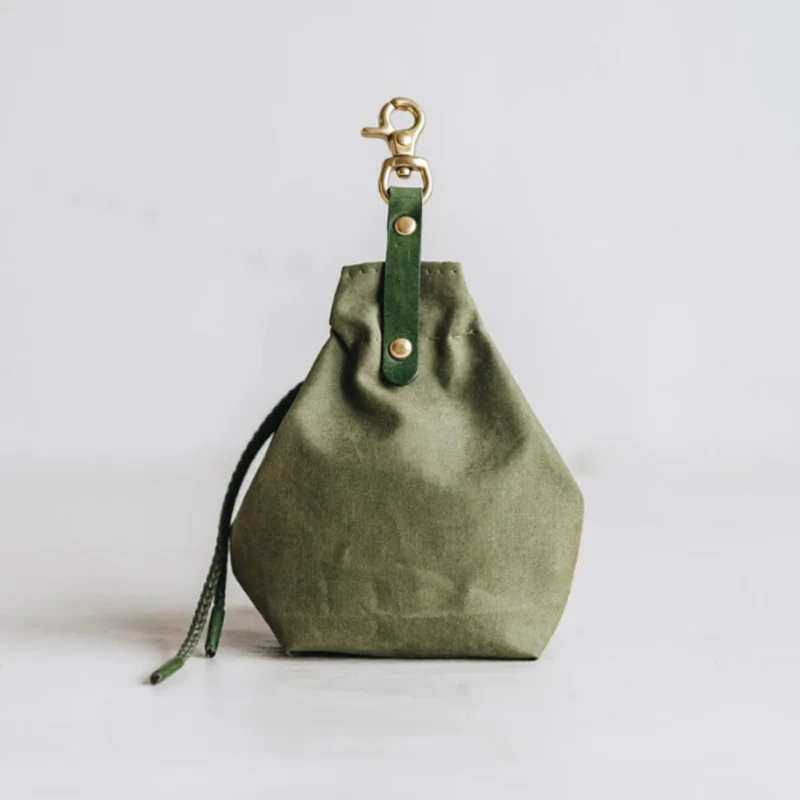 Portable Pet Snack Bag Outdoor Dog Food Pouch Canvas Dog Food Storage Bag Drawstring Dog Treat Training Bag Pack of 2 - Image 4