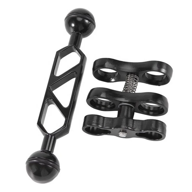 Takenoken Dual Connector Ball Joint Arm Clamp Mount Diving Butterfly Clip for Underwater Camera Torch Flashlight Aluminium