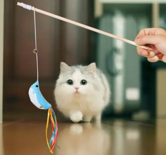 Interactive Velvet Cat Toys Stick Cat Toy with Catnip Indoor Cats Charmer Wand Teaser Kitten Toys Pack of 30 - Image 2