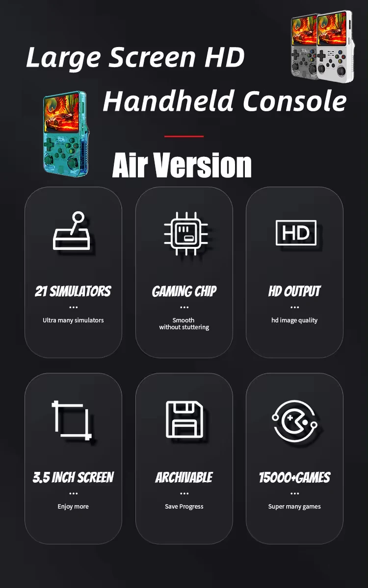New R36S Handheld Game Console 64GB 15000+ Games 3.5 Inch Screen Retro Classic Handheld Gaming Player Video Game Consoles - Image 4