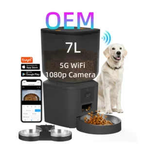 OEM 7L Automatic Pet Feeder With App Timer 1080P HD Camera Wifi Tuya Dog Food Dispenser Smart Cat Feeder Bowl Voice Recording Pack of 8