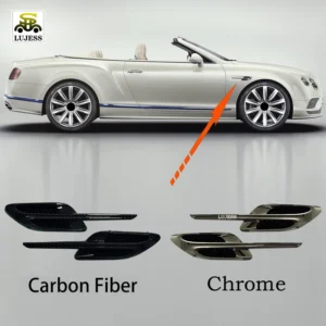 Car Parts Black Carbon Fiber Fender Grille Air Outlet Vent Grill for Bentley Continental GT 2016-2019 OEM 3W3821273 3W3821274