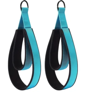 Fitness Metal Ring Straps Double Loops Padded Pilates Equipment Exercise Straps Yoga Exercise Accessories for Home Gym Workout