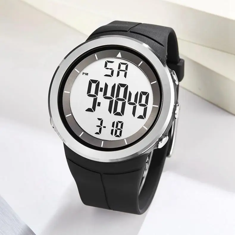 OHSEN 1805 Digital Week Watches Men Black 50M Waterproof Wristwatch Big Dial Waterproof Electronic Led Clocks Alarm Stopwatch - Image 3
