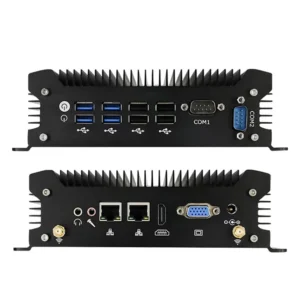 Fanless Industrial Desktop Mini PC Core I3-6167U 2*COM 2*LAN with 4G DDR4 128G SSD Mini Desktop Computer Win 10 / Linux Mini PCs