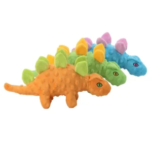 Joysing Pet Voice Toys Dinosaur Plush Chew Toy for Dogs to Relieve Boredom Pack of 10
