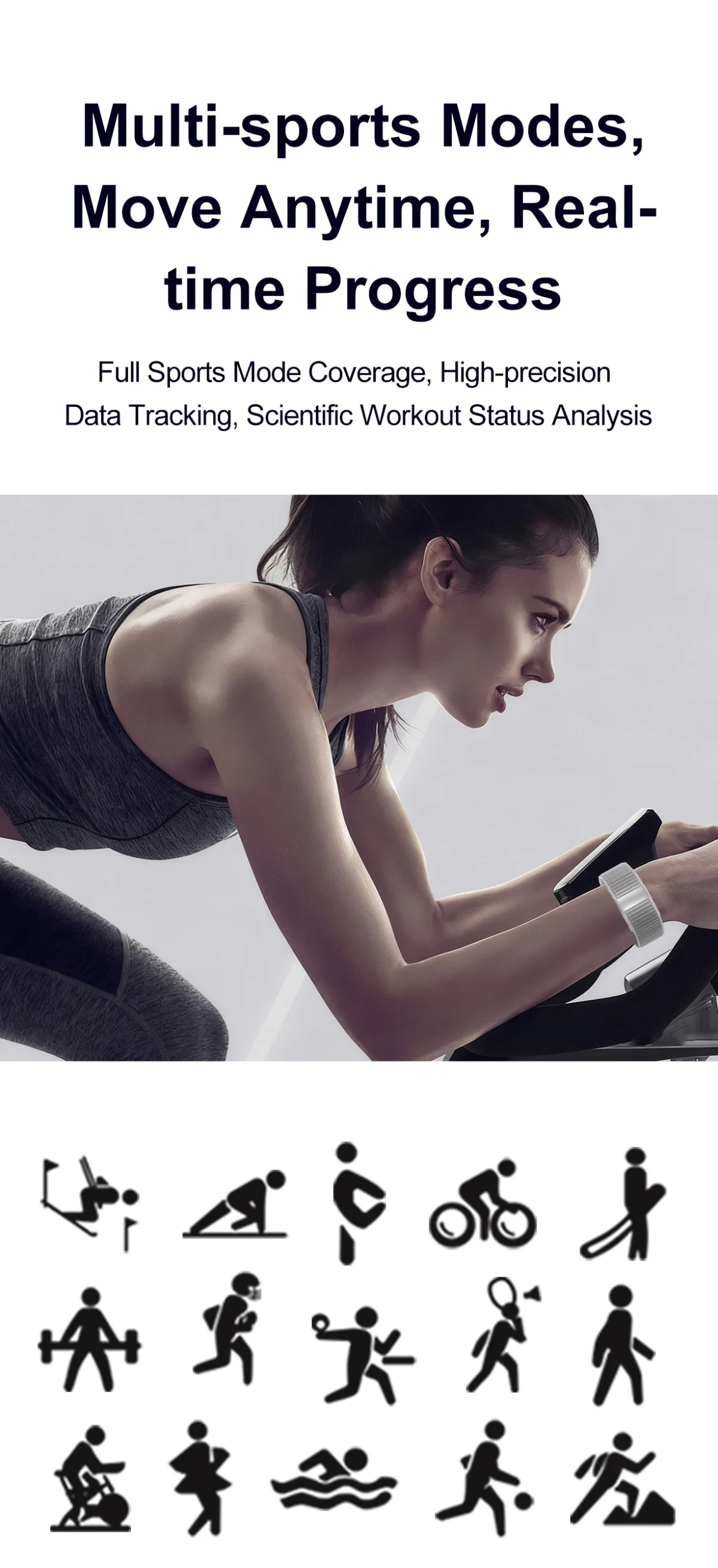 S01 Smart Electronic Bracelet for Sport Fitness Tracker Heart Rate Find My Device & Low Battery Alert Smart Notifications - Image 3