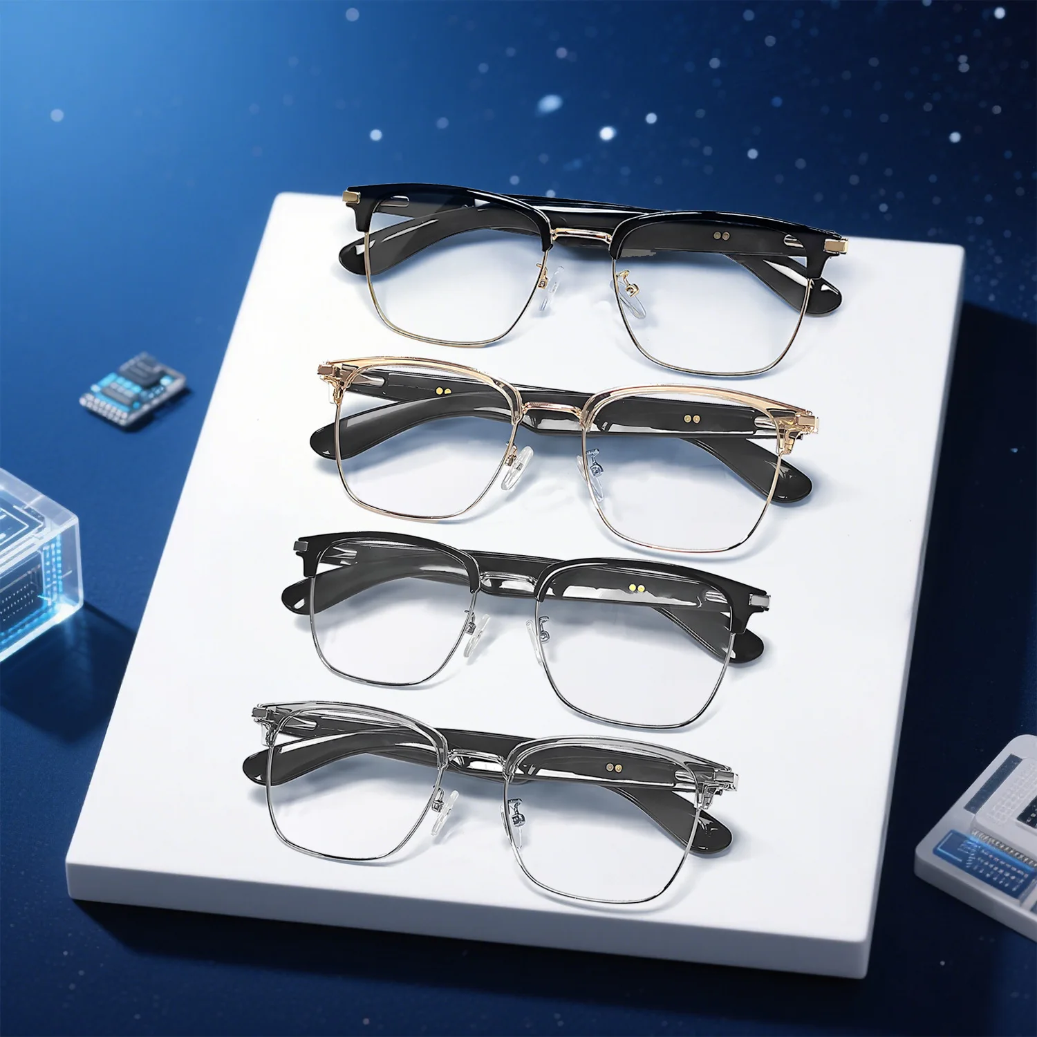 MZT-GT33 Automatic On/Off Bluetooth Metal Spring Hinge Design AI Smart Glasses Listening to Songs Talking Glasses - Image 4