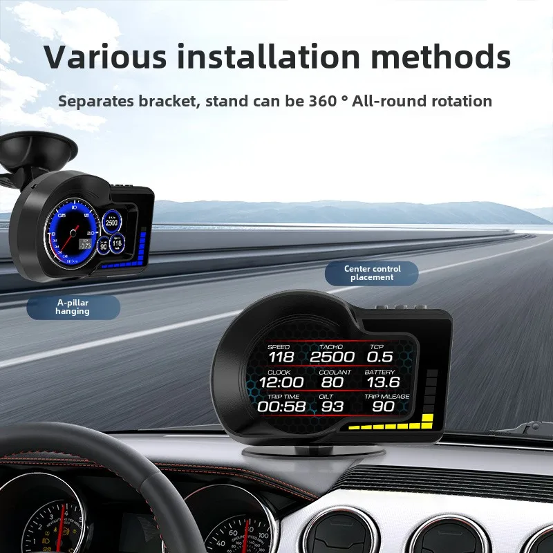 F15 High-Resolution HD LCD OBD Digital Speedometer New Car Head-Up Display No Delay High Functionality 1 Year Warranty Pack of 2 - Image 2