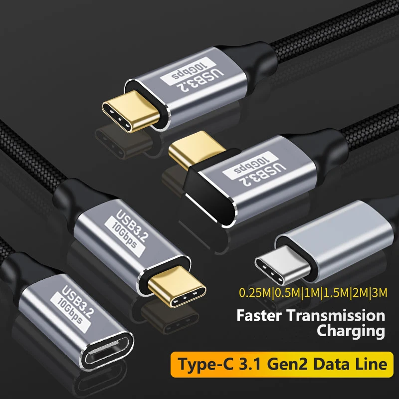 High Quality 100W Fast Charging USB 3.2 Type-C to Type-C Nylon Data Cable for Laptop Phone Computer & Earphone with Smart Chip Pack of 10 - Image 2