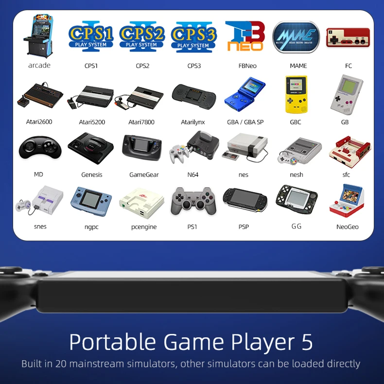 HC800 7'' HD Portable Gaming Player Linux System 30+ Classic Emulators 3500mAh Retro Handheld Game Console Support TV Connection Pack of 10 - Image 3