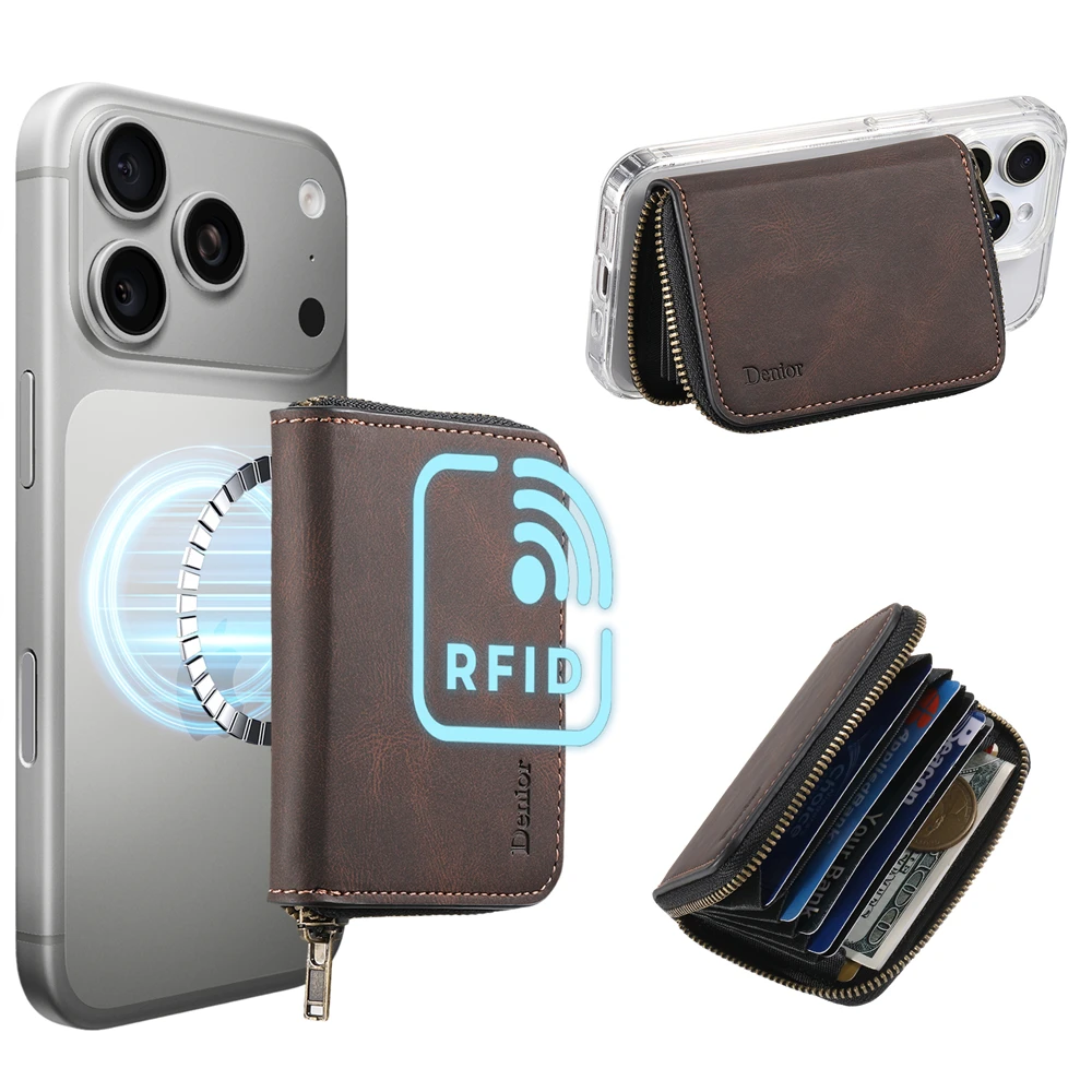 Big Capacity Zipper Wallet Mobile Phone Bag PU Leather Magnetic Case Card Holder for All Smart Mobile Phones Pack of 10 - Image 2