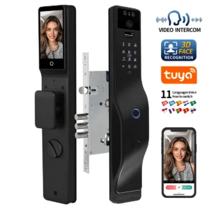 Factory Price Smart Lock Tuya Wifi Video Call Intercom Function Digital Keypad Electronic Door Lock Smart Card Keys 6085