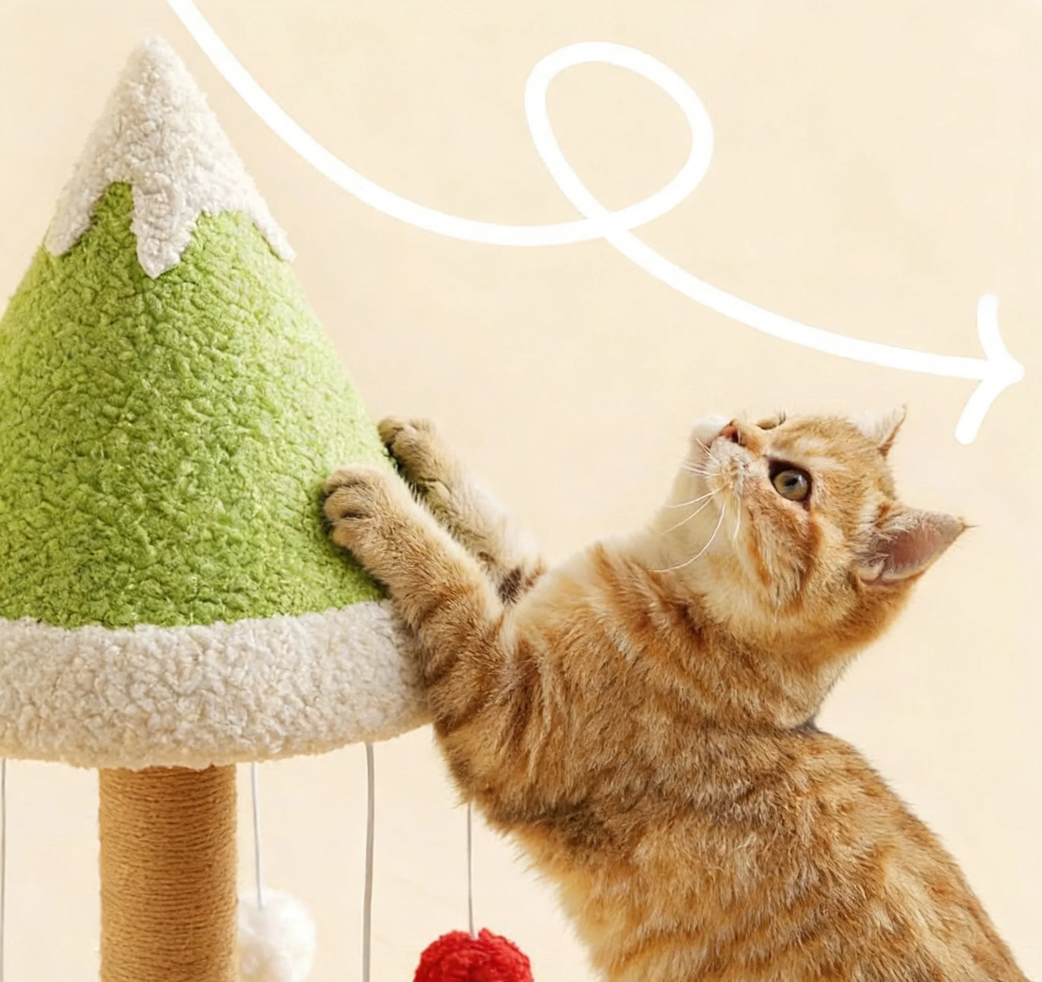 Cat Scratching Post Fun Christmas Tree Design New Luxury Fun Christmas Tree Gift Cat Scratching Post Sisal Wood Pack of 20 - Image 2