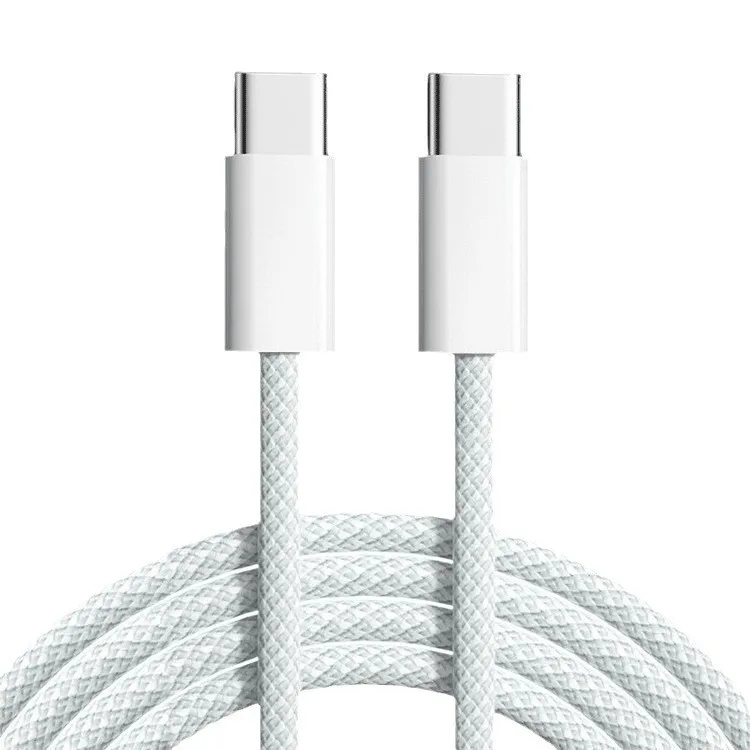 5A Super Fast Charging Cable Nylon Braid 2m Data Charger Type C to Type C with Emarker Chip 100W Cable /Huawei/iPad for iPhone 15 Pack of 20