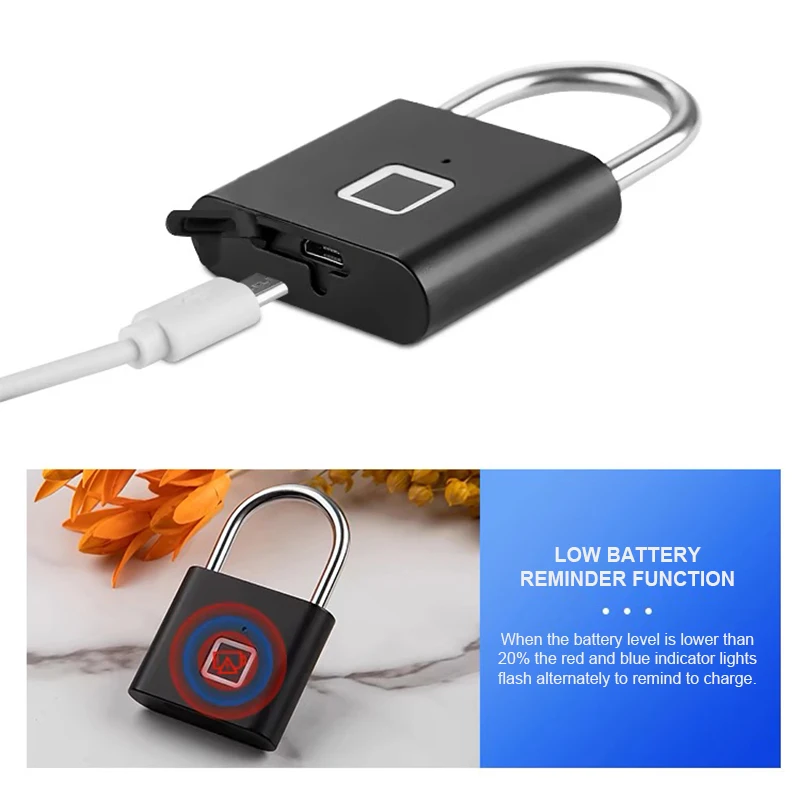 Waterproof Smart Cabinet Lock Electronic Fingerprint Door Lock Smart Padlock Security Padlock for Luggage - Image 4