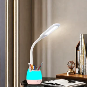 Innovative 10W Wireless Charging LED Table Lamp with Mobile Phone Holder Touch Control Modern Design for Reading Room