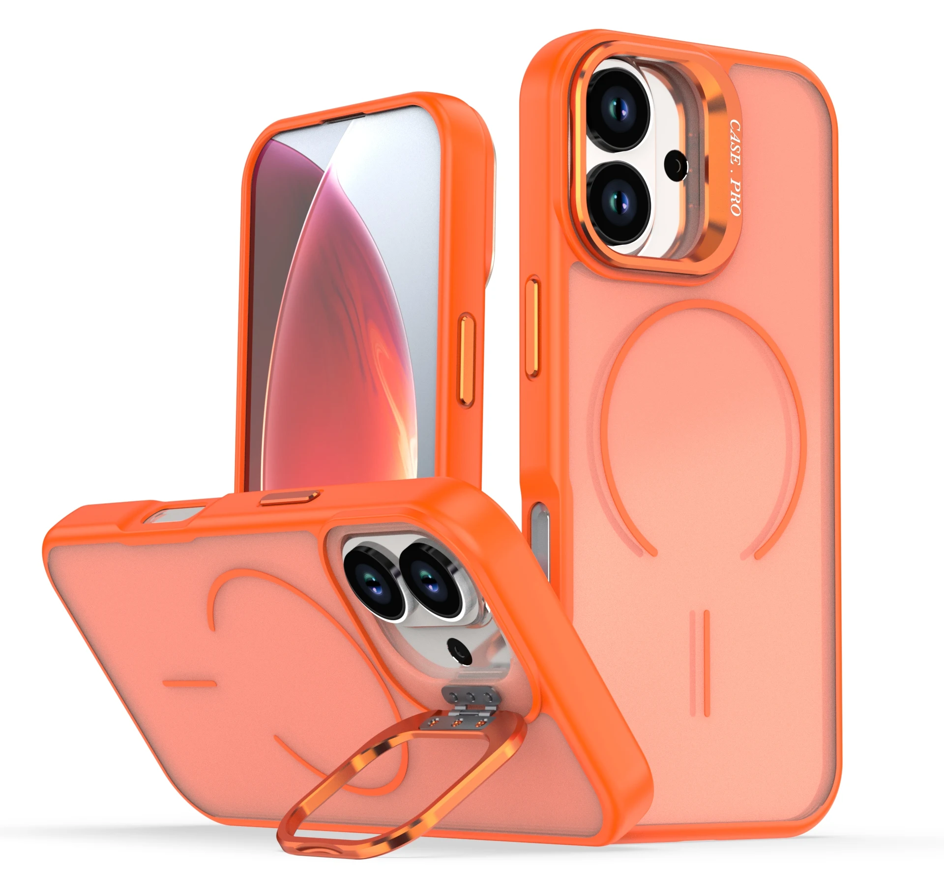 Case with Hidden Stand Super Magnetic Full Cover Glossy Finish TPU+Metal Anti-Fall Shockproof for Redme 14C/15C 4G Pack of 10 - Image 4