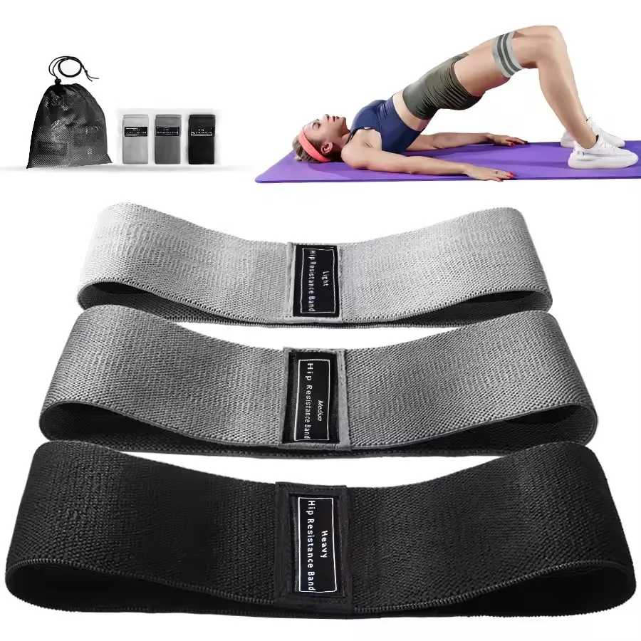 1 Set of Elastic Fabric Resistance Hip Lifting Ring Fitness Thigh Resistance Band Yoga Fitness Stretching Band Gym Equipment Pack of 100 - Image 2