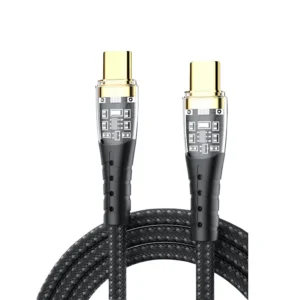 New Transparent Nylon Type-C Luminous PD100W Fast Data Cable Mobile Phones Fast 5A Flash Charging for Iphone17 16 Pack of 10