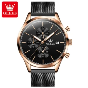 OLEVS 2881 Minimalist Mens Fashion Ultra Thin Watches Simple Men Business Stainless Steel Mesh Belt Quartz Watch Custom Logo