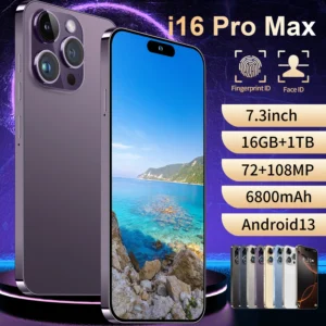 I16 PRO MAX 6.7inch HD Large Android 14 Smartphone 16MP 2+16 Deca Core Snapdragon 800 Series 108MP Rear 65W CDMA