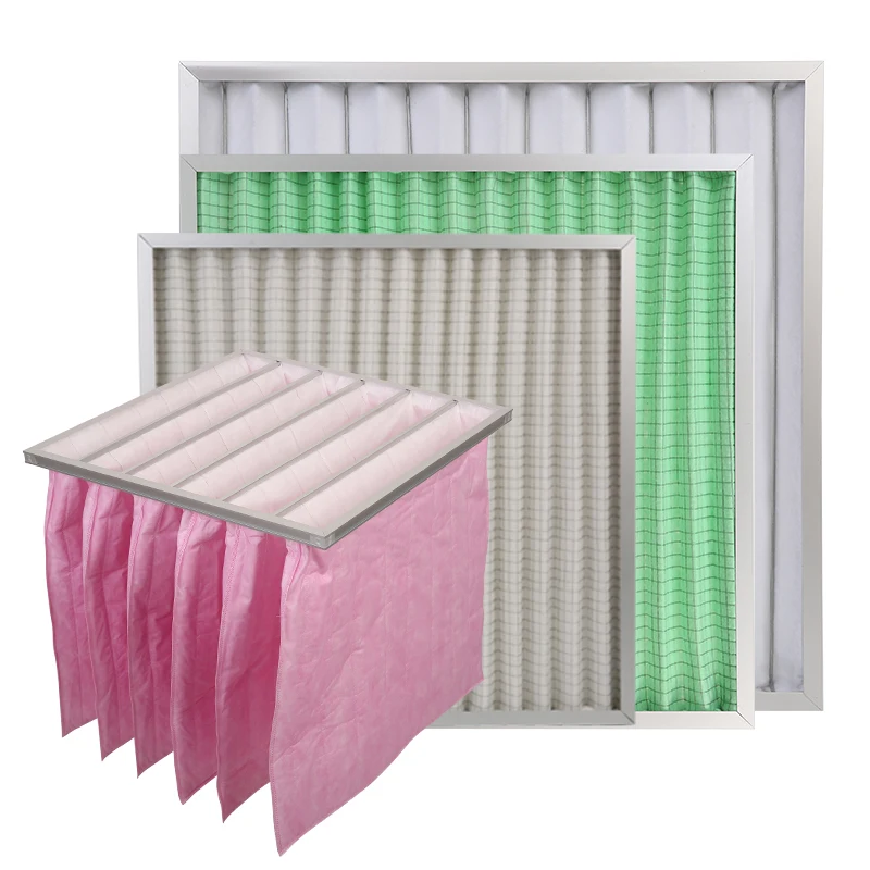 Fiberglass Media Air Pocket Filter Medium Efficiency F7 Bag Air Purifier Filters with Metal Frame