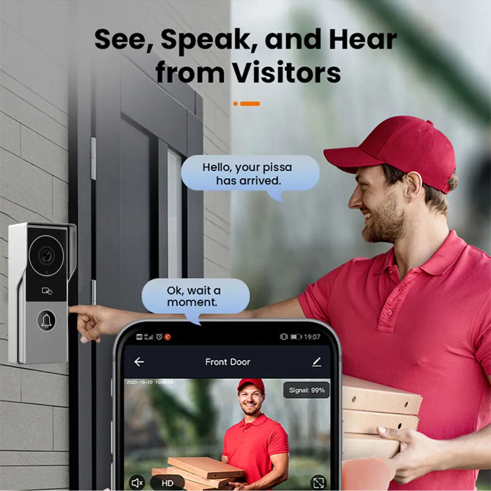 7/10 Inch Tuya Wifi Video Doorbell Video Intercom Rainproof Camera Visual Intercom Two-way Audio Remote Unlock Video Door Phone - Image 4