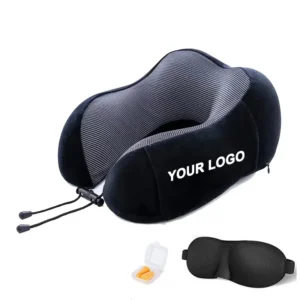 Premium Memory Foam Travel Pillow, Custom Logo Adjustable Neck Support for Flying Car Travel Pillow Pack of 200