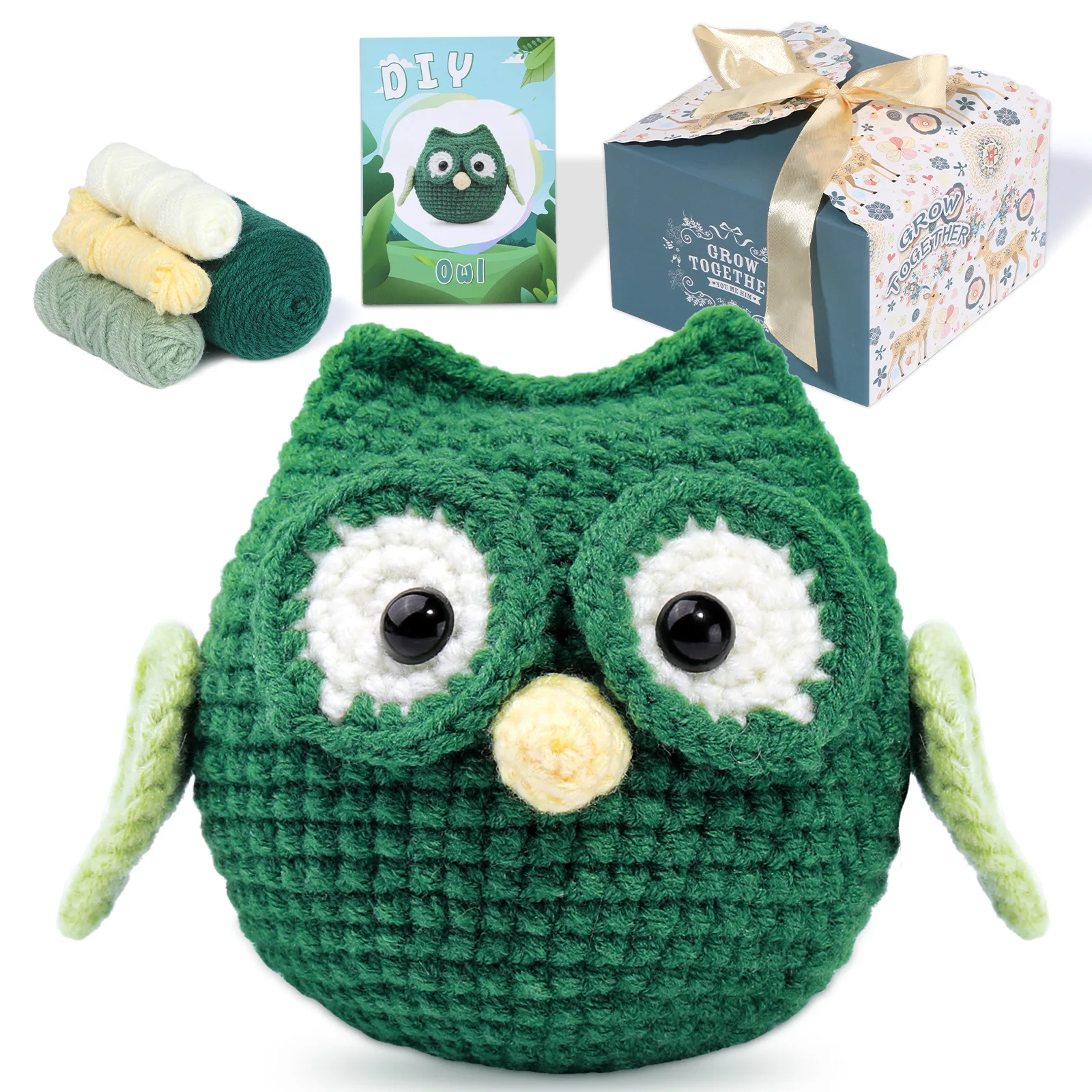 DIY Beginner Sewing Kit for Complete Starters Kit De Crochet Knitting Dinosaur Cat Rabbit Owl Toy Crochet Animal Kit
