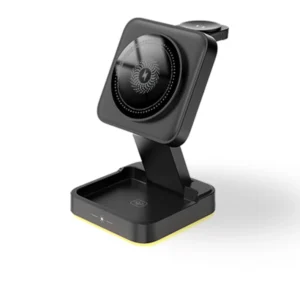 Multi-function Foldable Wireless 3 in 1 Charging Station Magnetic Phone Chargers for Smart Watch Earphone Phone with Led Light