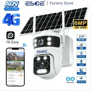 Outdoor 4G Solar HD Camera 360 Degree Night Vision Waterproof Electricity-Free Features Pan-Tilt Wide Angle Function WirelessAOV