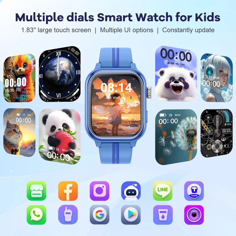 D52 Watch with AI Face Unlock Big Memory More APP Downloads HD Rotate Camera GPS WiFi Location 4G 5G Network Two Way Call Pack of 2 - Image 3