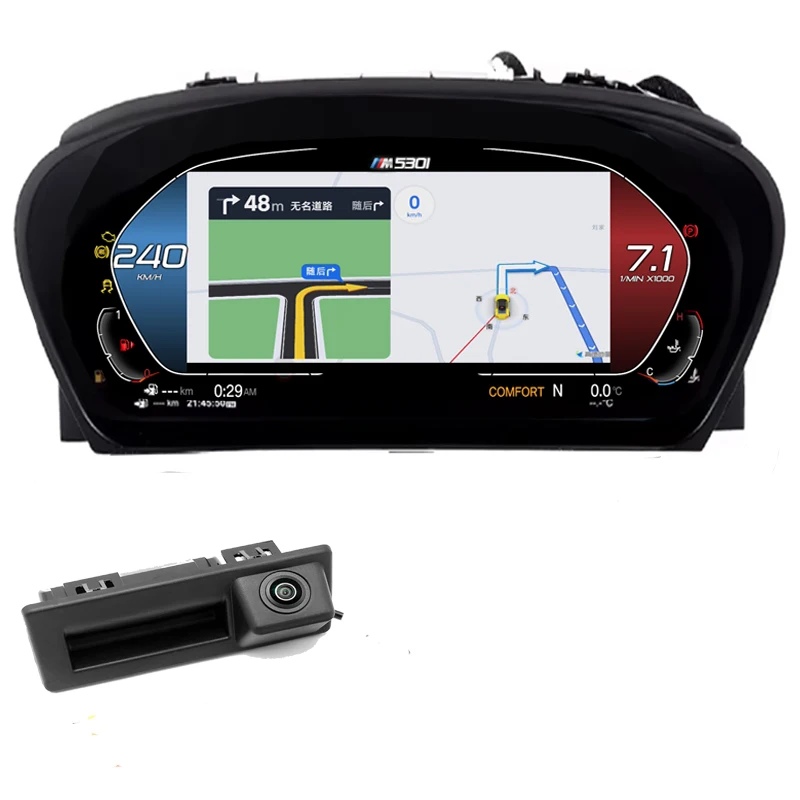 Wireless CarPlay Android Auto Car LCD Dashboard Speedometer for BMW X6 E71 E72 Instrument Cluster Cockpit HUD Head up Display