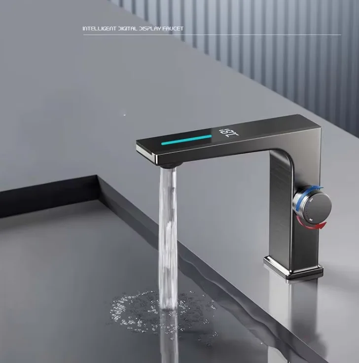 Smart Digital Display Faucet Bathroom Sink Faucet Hot Cold Mixer Tap with Temperature Control for Hotel Home Use Pack of 2 - Image 4