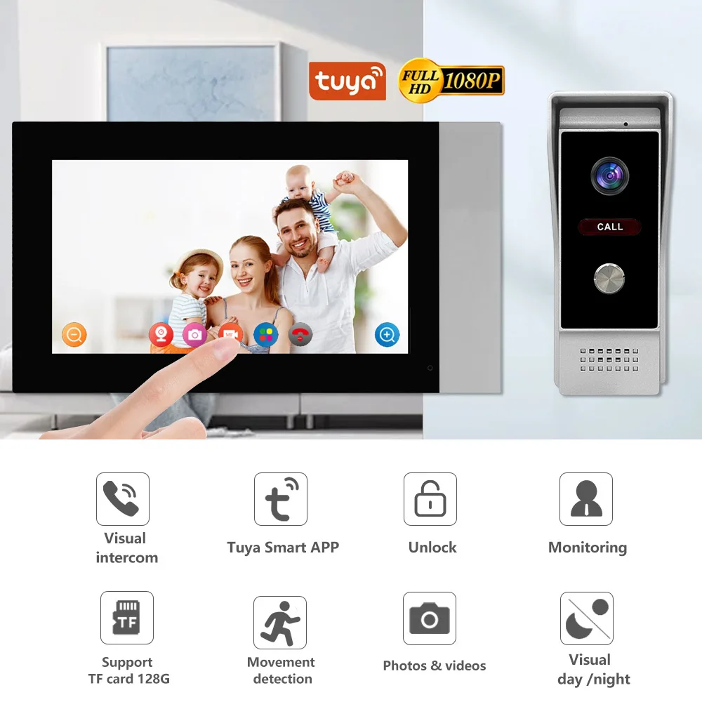 Motion Detection Door Camera Villas 1080P Security Visual Doorbell Video Intercom Waterproof Tuya Smart WiFi Video Door Phone - Image 2